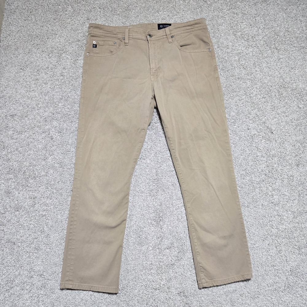Adriano Goldschmied Pant Men 34x28 Beige tan‎ AG The Everett Slim Straight Chino